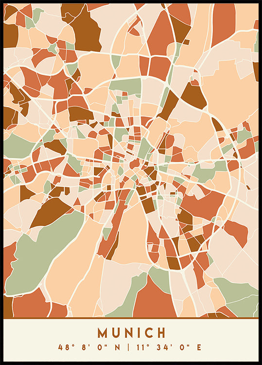 Black Maps Earth Tones 57 Plakat