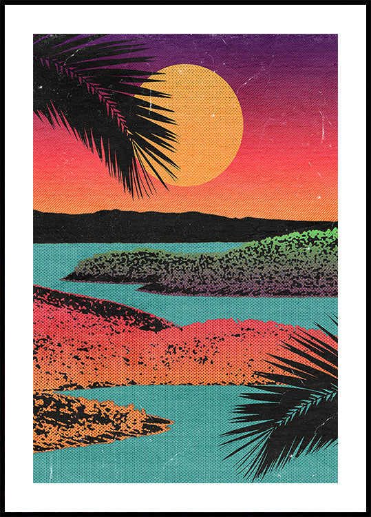 Retro-Sonnenuntergang