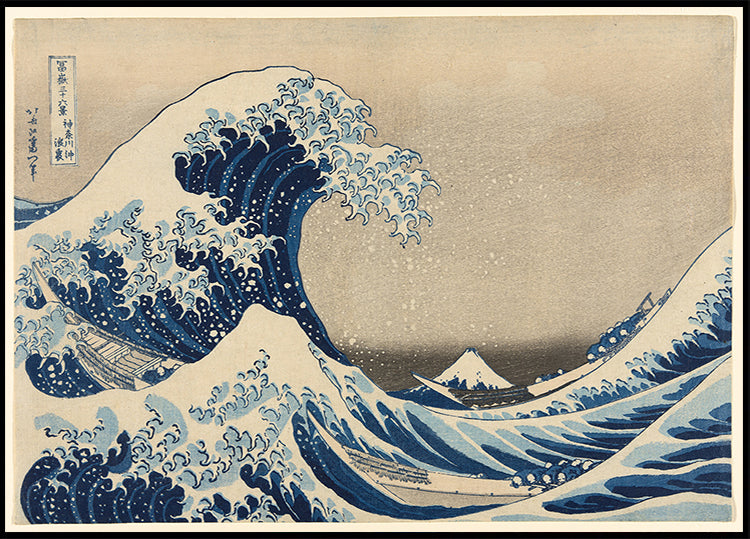 Poster „Die große Welle vor Kanagawa“.