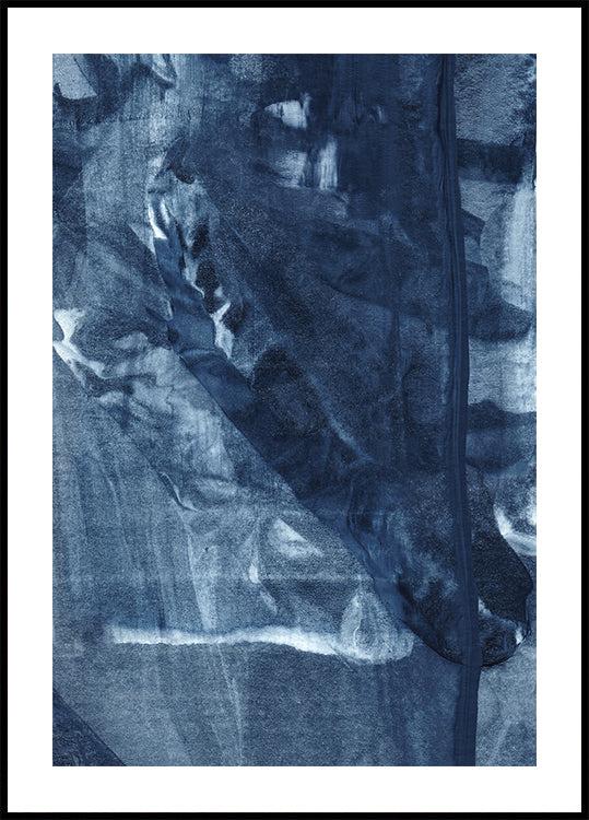 Poster mit fließenden vertikalen Linien mit blauer Textur