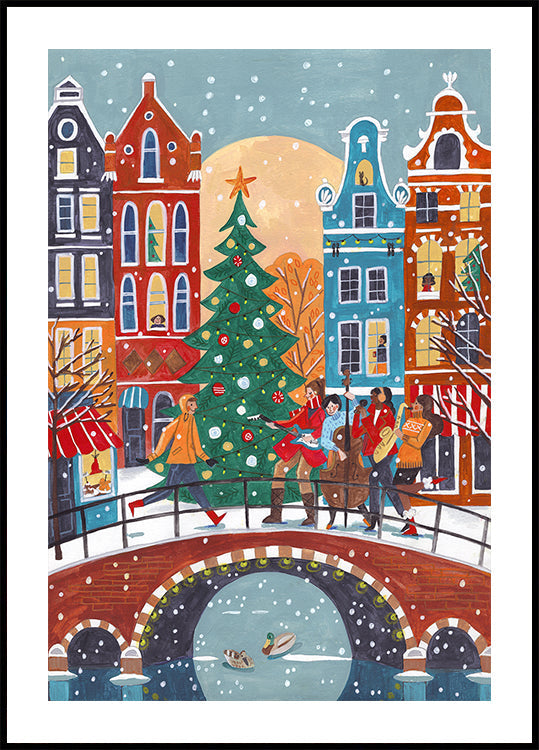 Schneefall in Amsterdam Poster