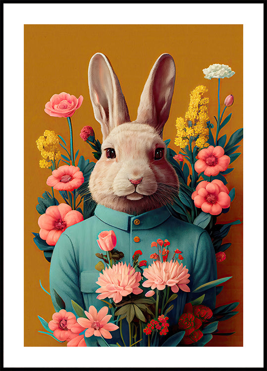 Hase in voller Blüte Poster