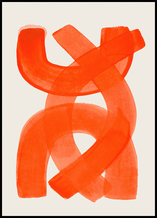 Poster mit orangefarbenen Strichen