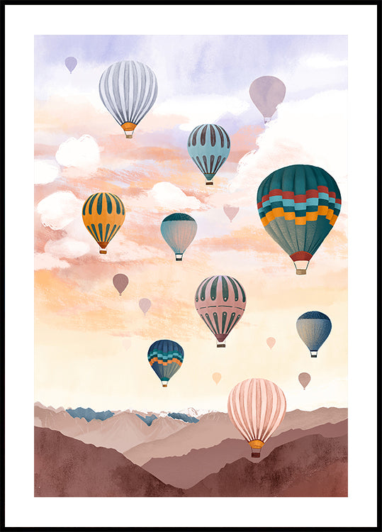 Luftballon-Himmel-Poster