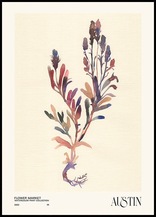 Sammlung von Aquarelldrucken. Blumenmarkt – Austin