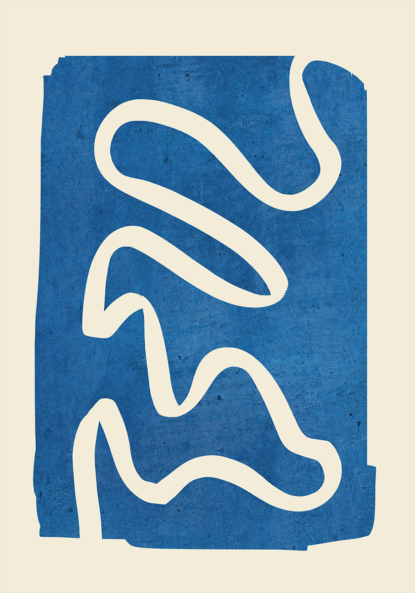 Geometrisches abstraktes minimales blaues Poster