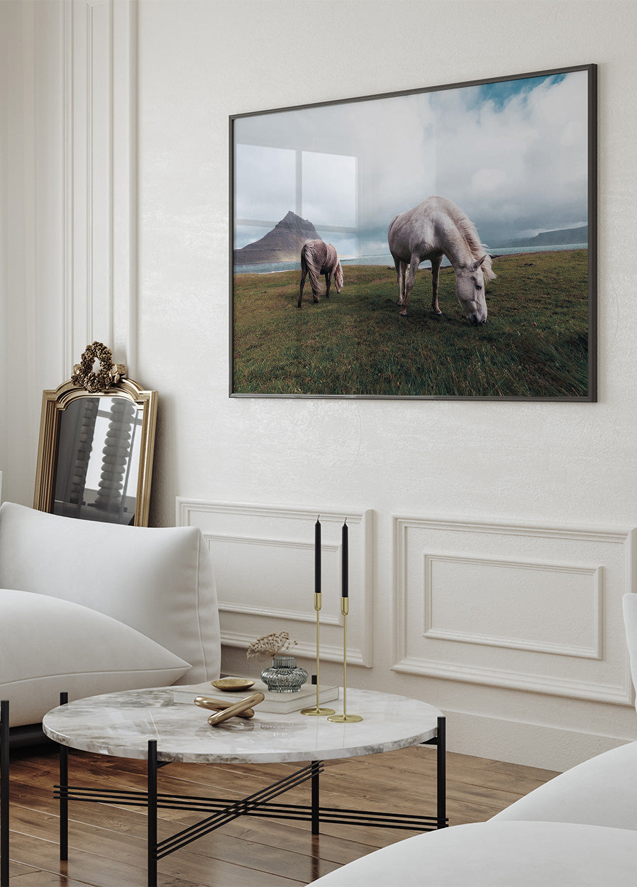 Horses by A Lake Plakat - Posterbox.dk