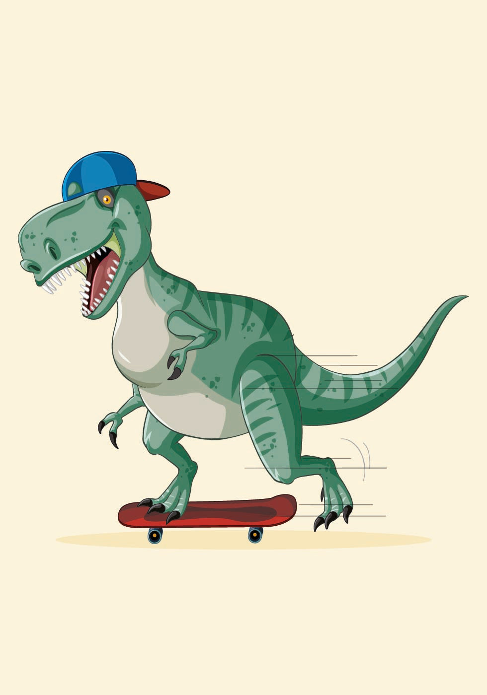 Skateboarding T-Rex Plakat - Posterbox.dk