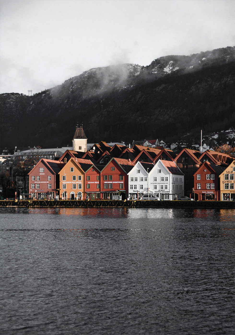 View Of Bryggen, Norway Portrait Plakat - Posterbox.dk