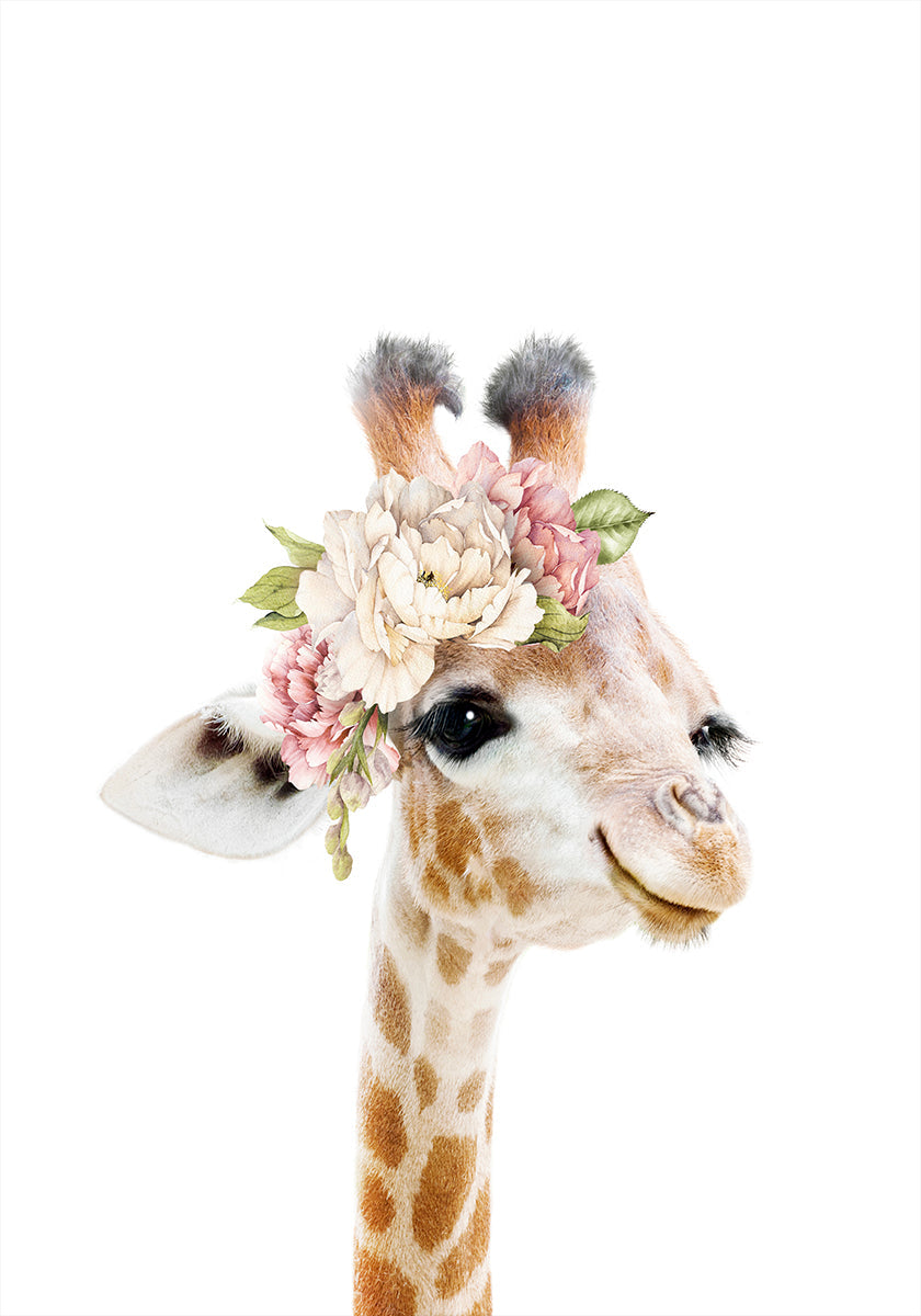 Floral Baby Giraffe (NEW) - Posterbox