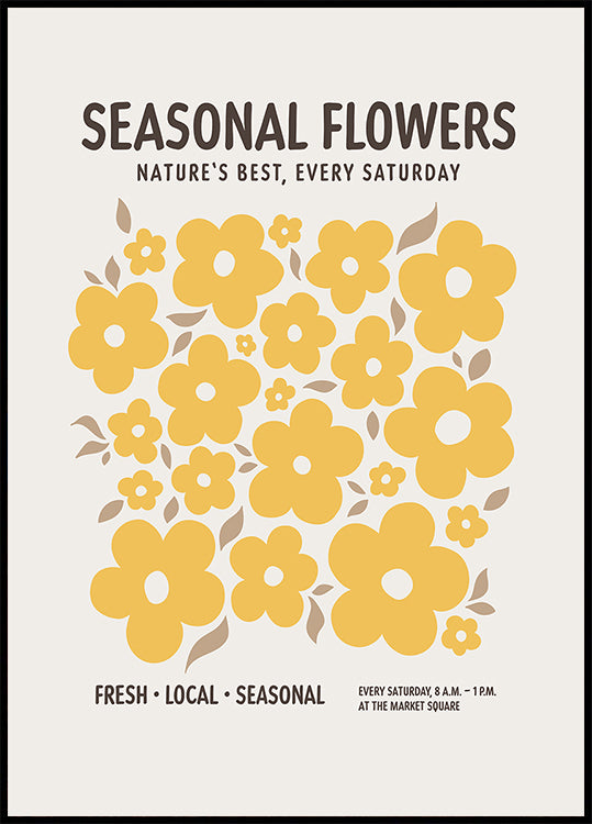 Farmers Market Flowers Yellow Plakat - Posterbox