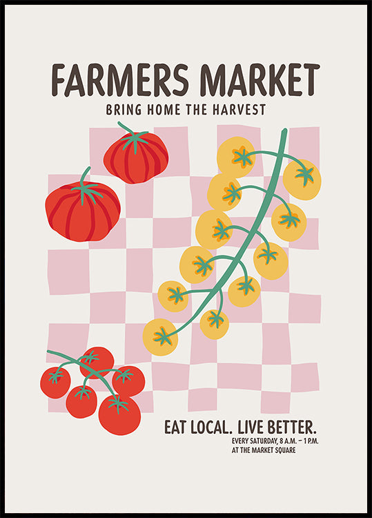 Farmers Market Tomatoes Pink Plakat - Posterbox