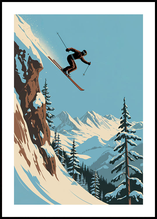 Skier Jumping Plakat - Posterbox