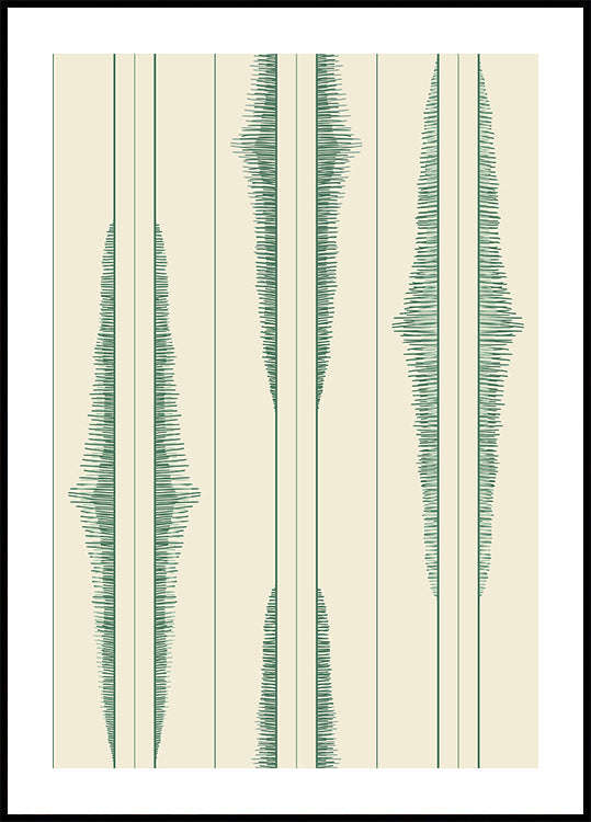Boho ikat stripes green shades pattern (NEW) - Posterbox