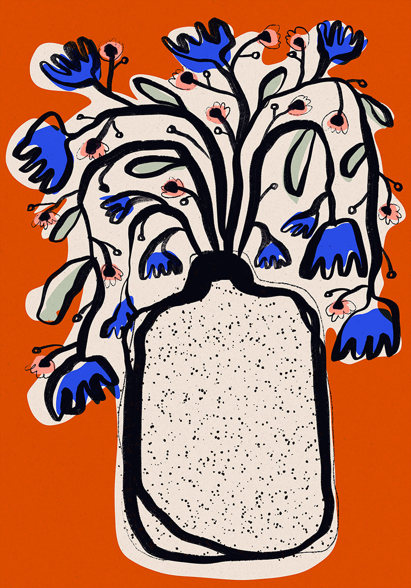 Blue Blossoms Vase (NEW) - Posterbox