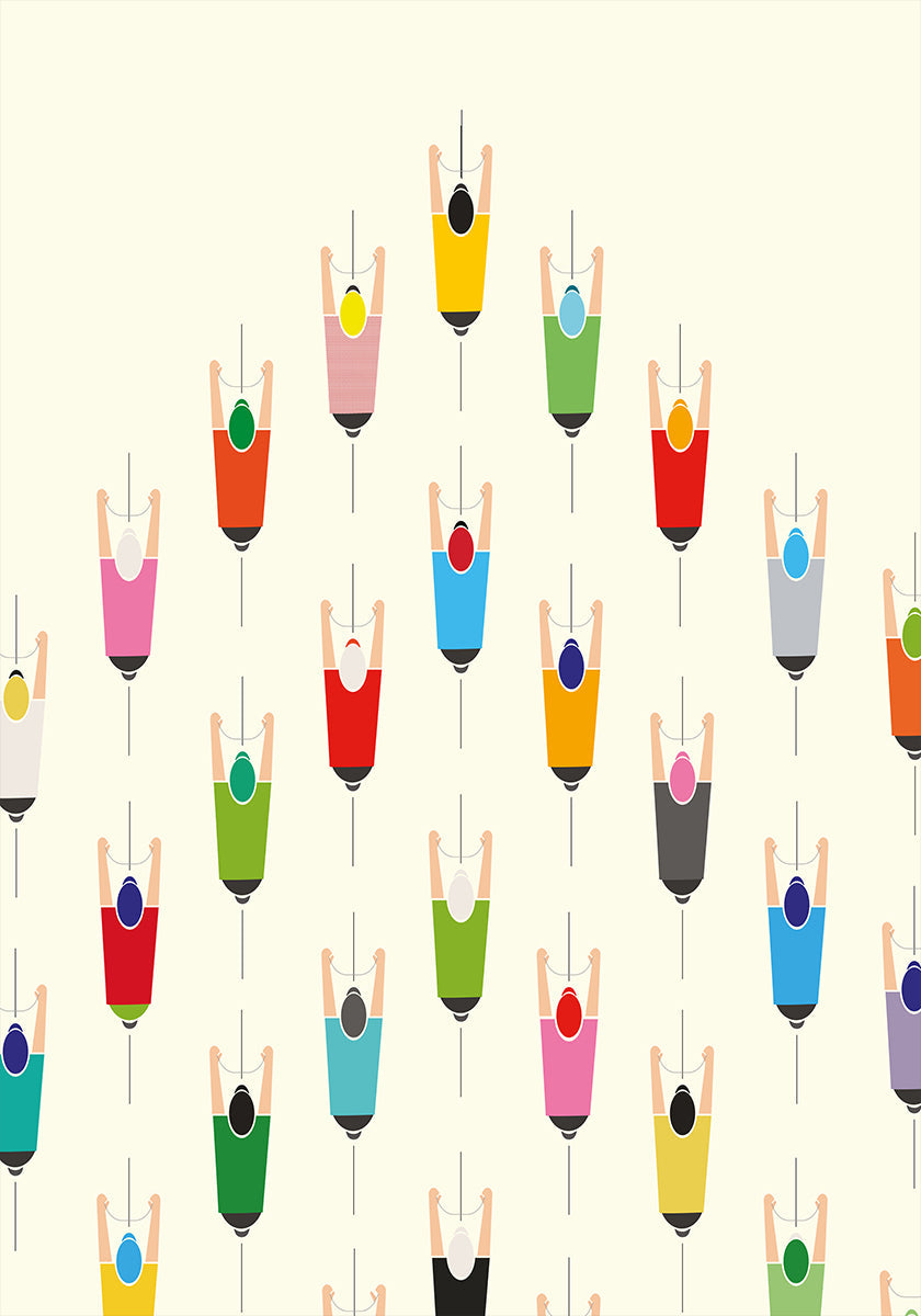 Leading the Pack Cycling Art Print (NEW) - Posterbox