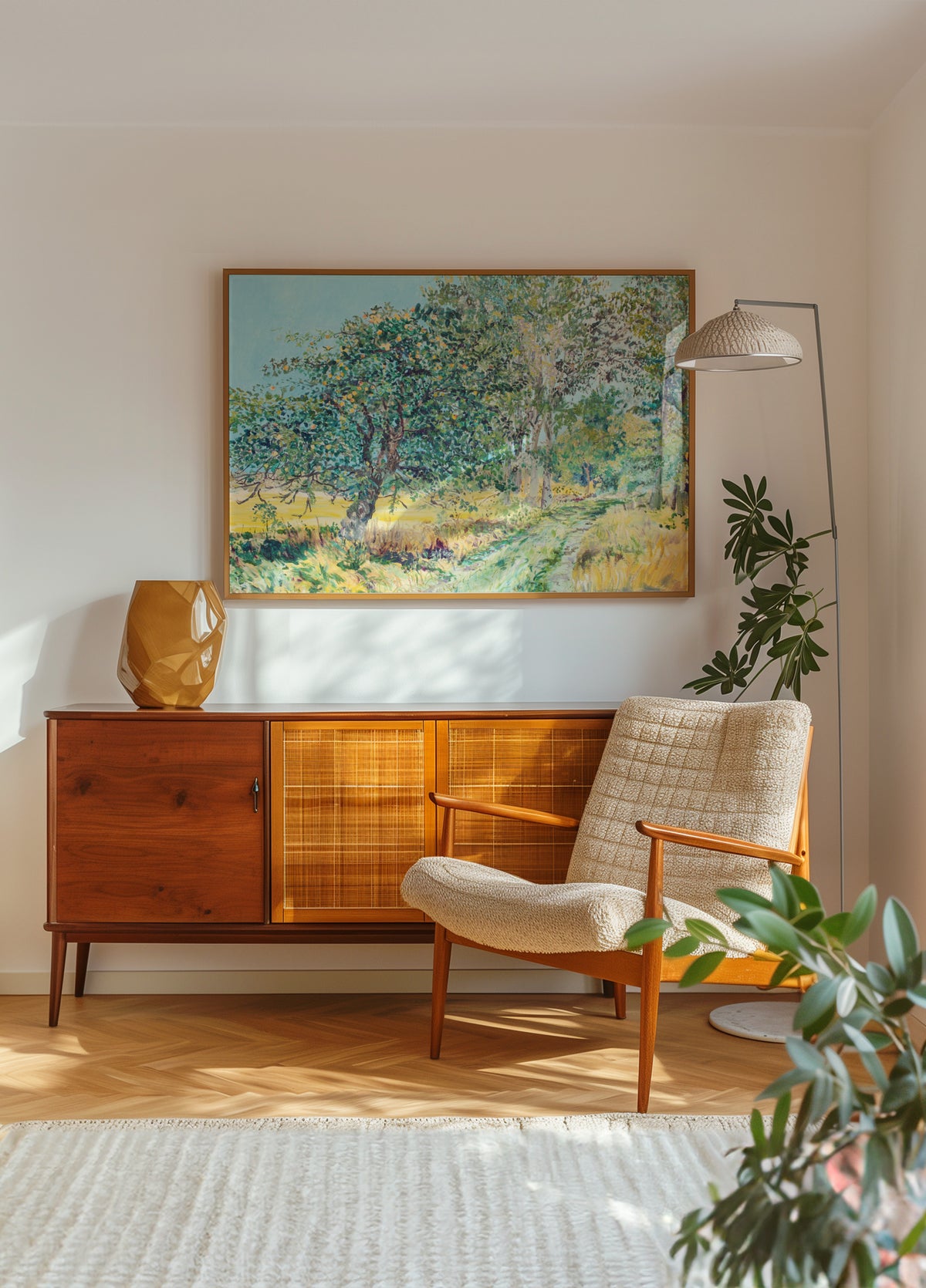 Sonniger Obstgartenweg