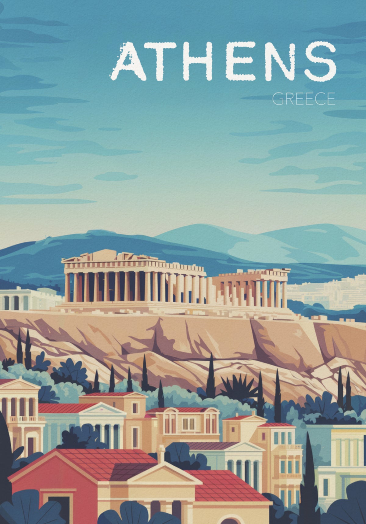 Blick auf die Akropolis von Athen