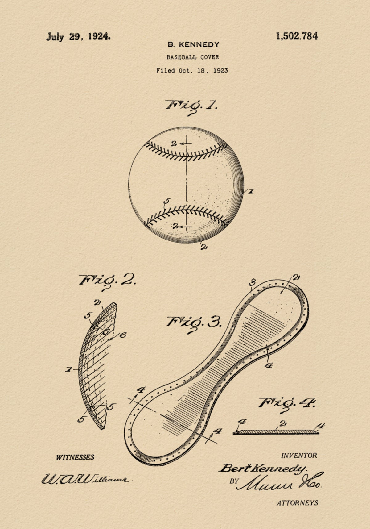 Vintage Baseball-Patentzeichnung