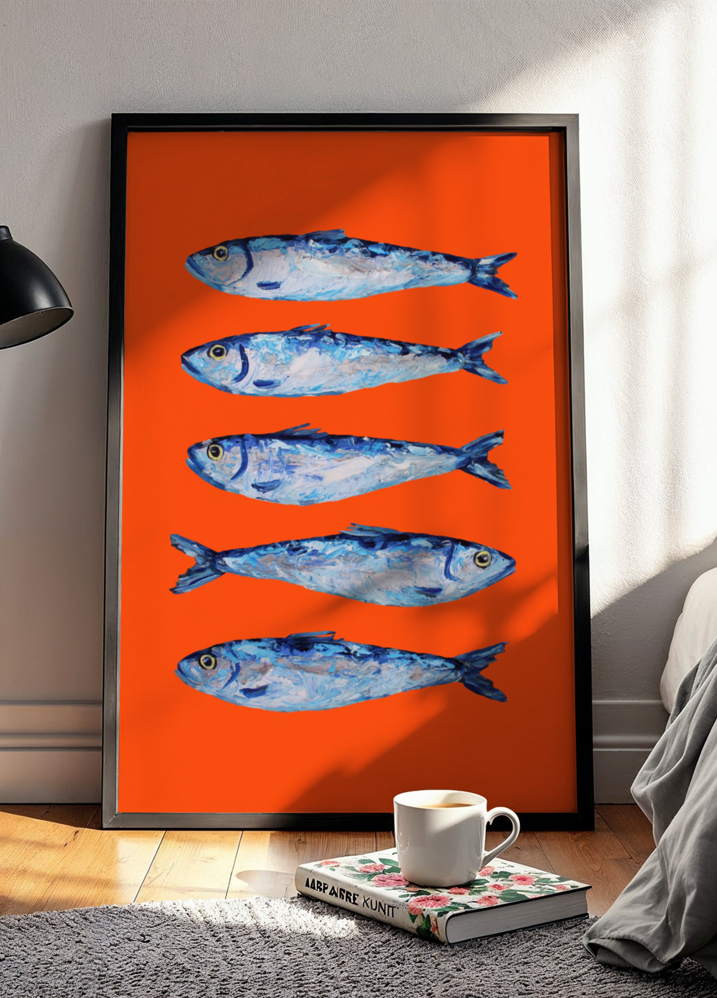 Sardinen auf Orange