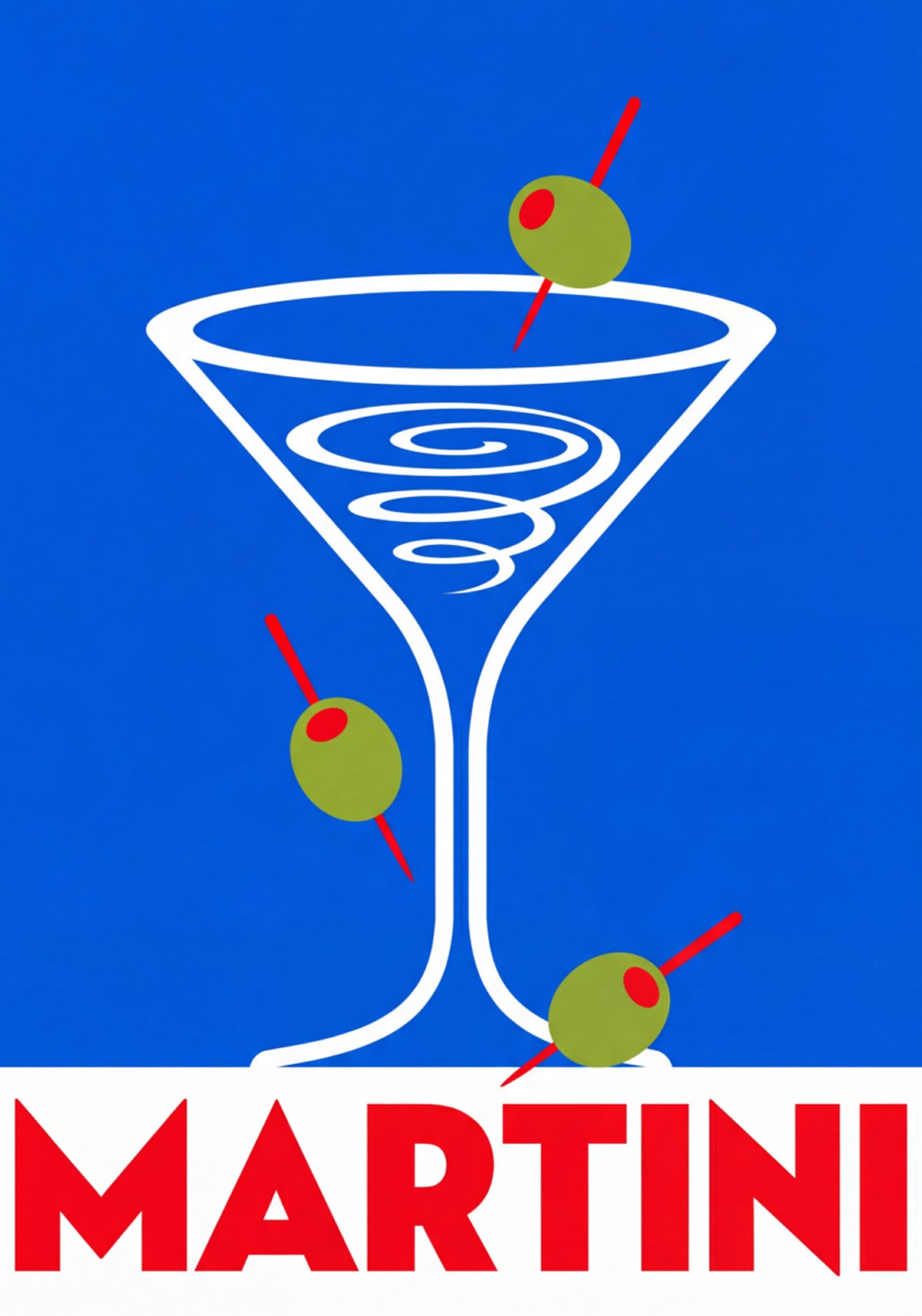 Klassischer blauer Martini