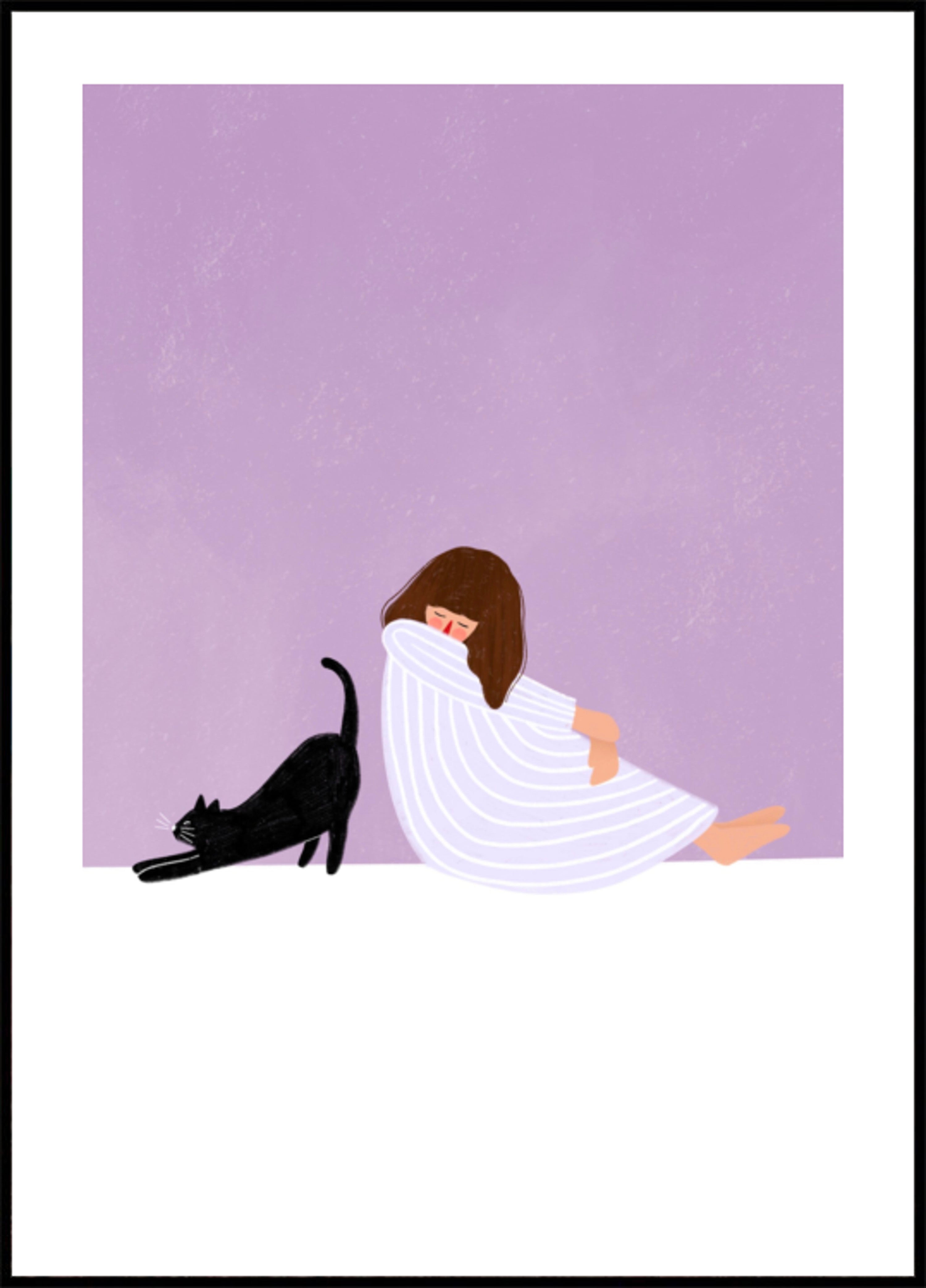 Mädchen und Katze