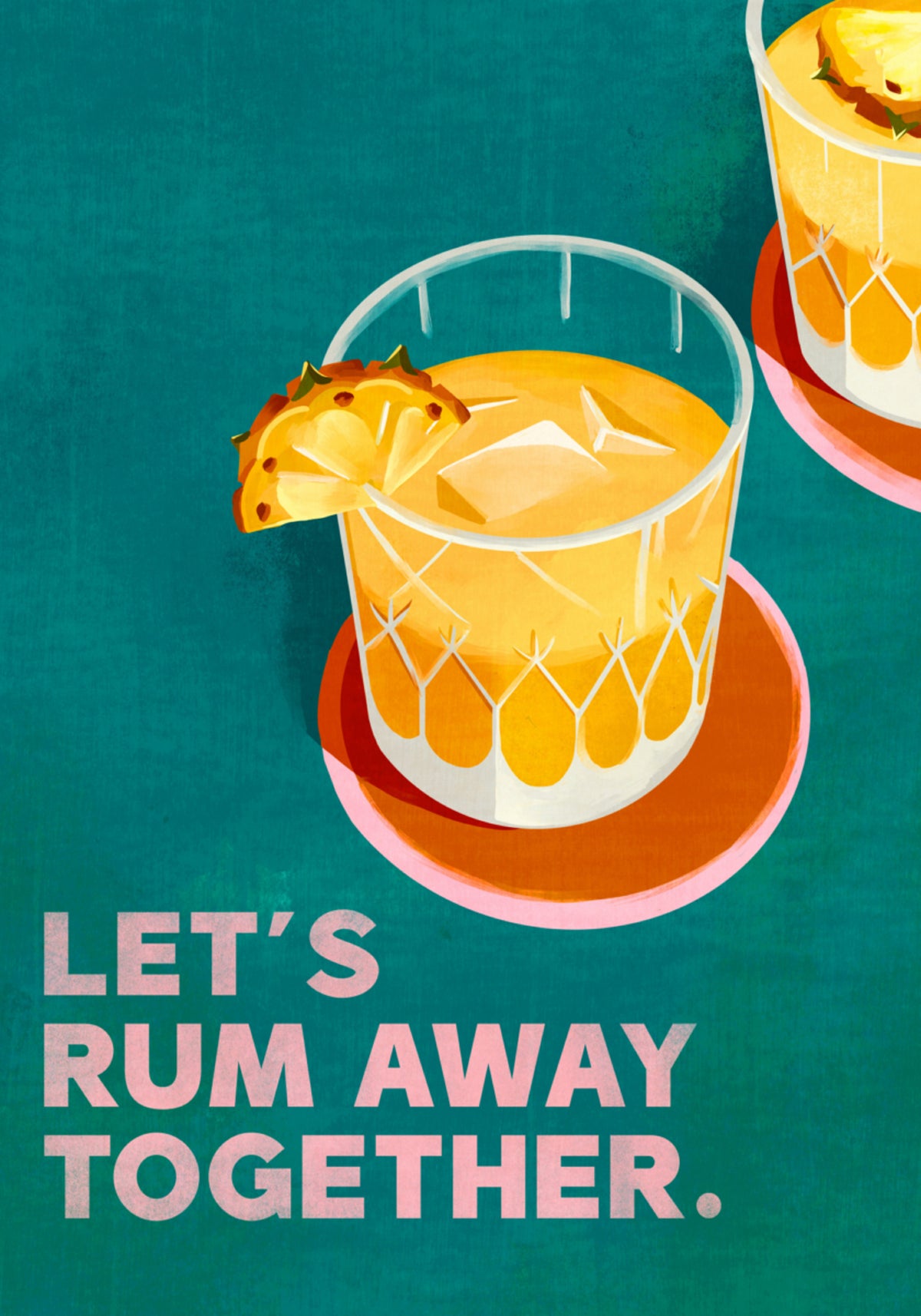 Rum Away Beach Bar Cocktail-Kunst