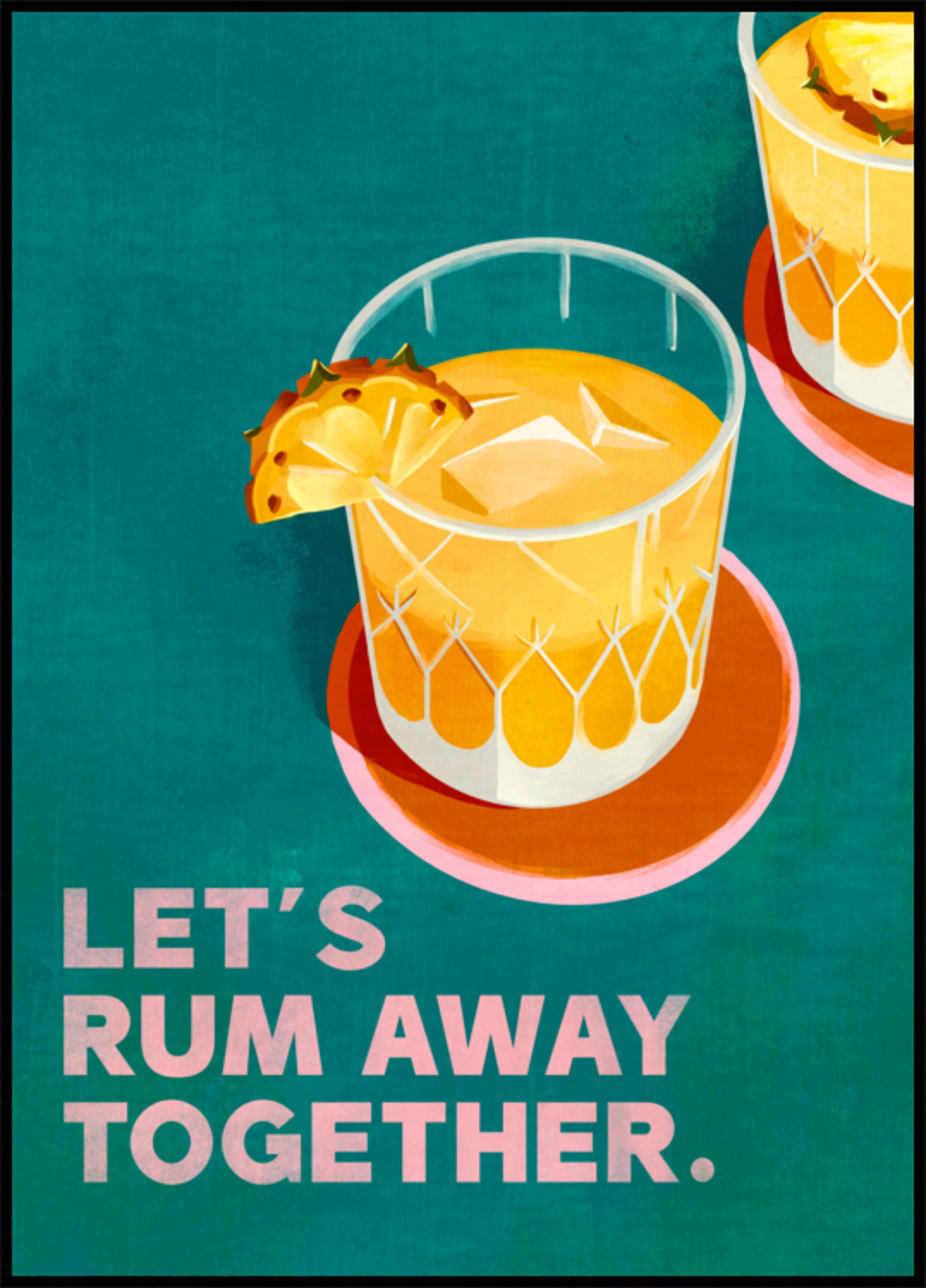 Rum Away Beach Bar Cocktail-Kunst