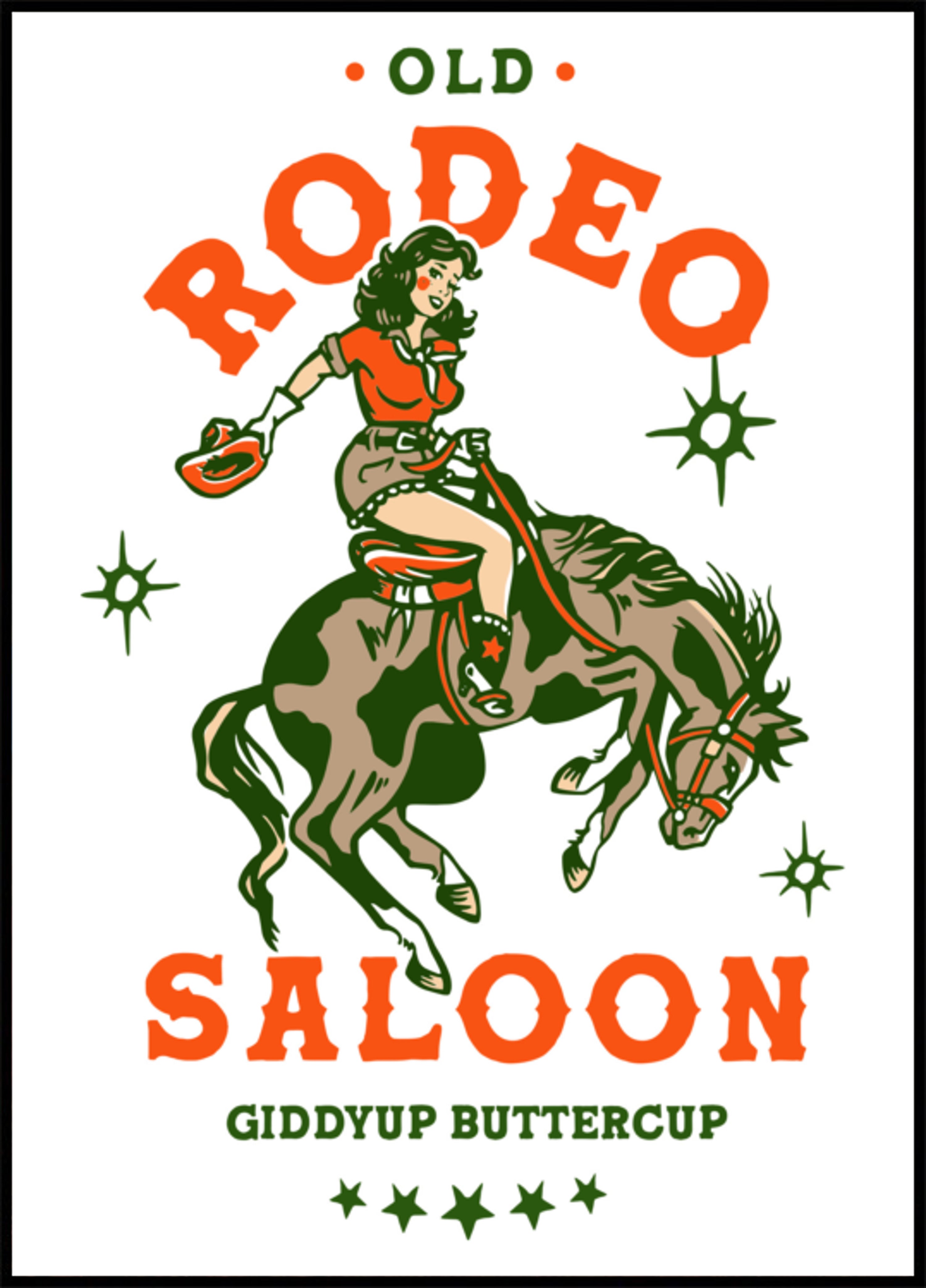 Altes Rodeo-Saloon-Cowgirl: Giddyup Buttercup