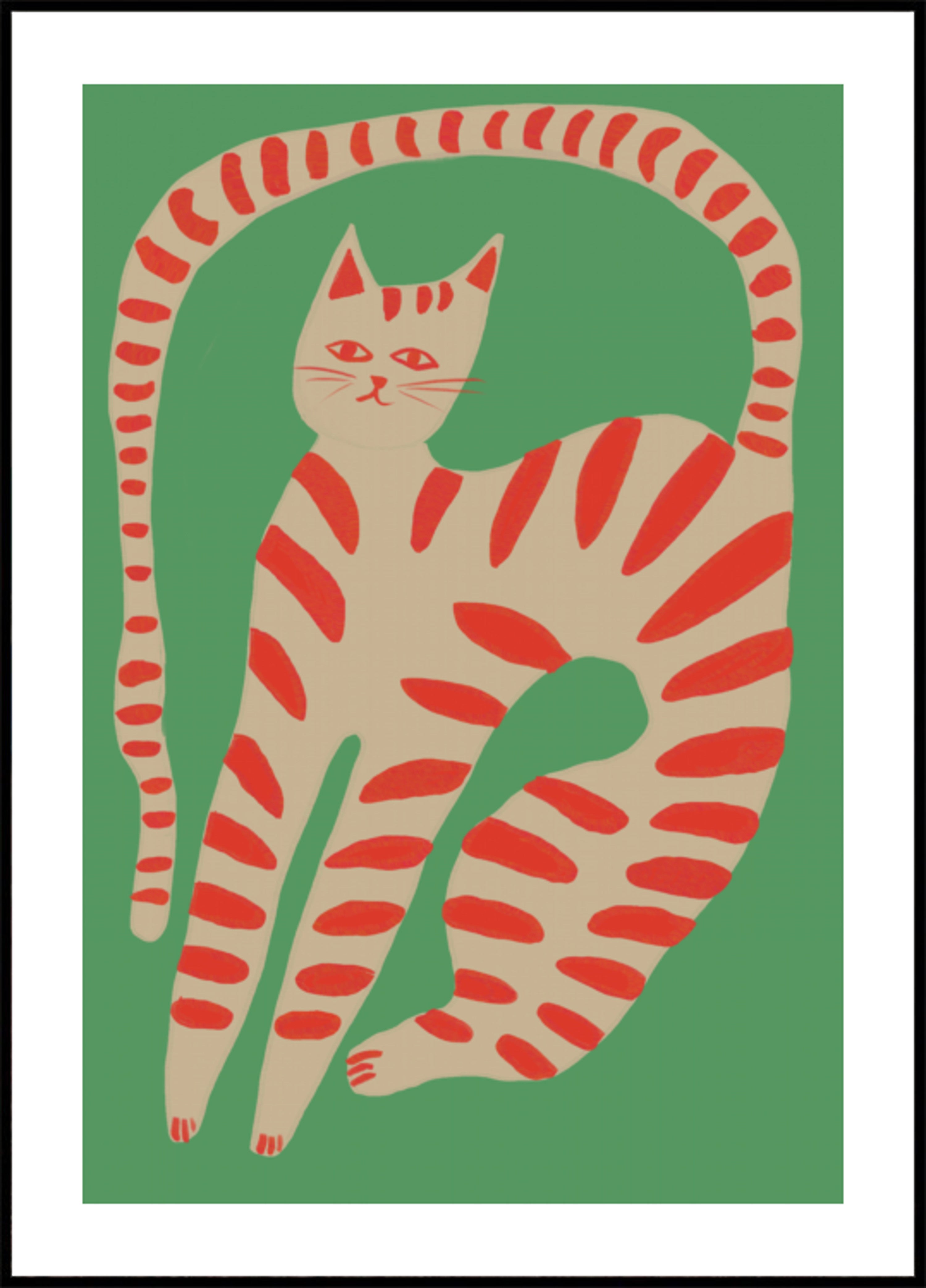 Gestreifte Katze, die sich ausdehnt