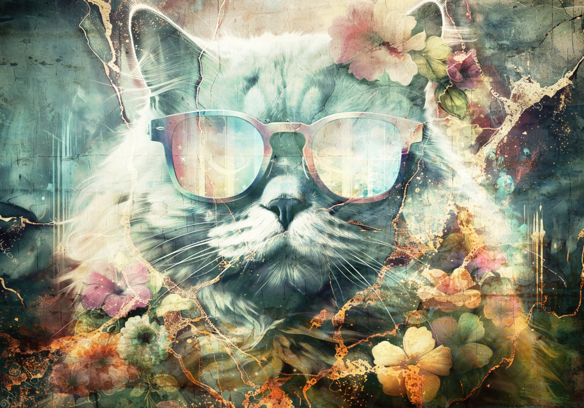 Vintage Blumenkatze
