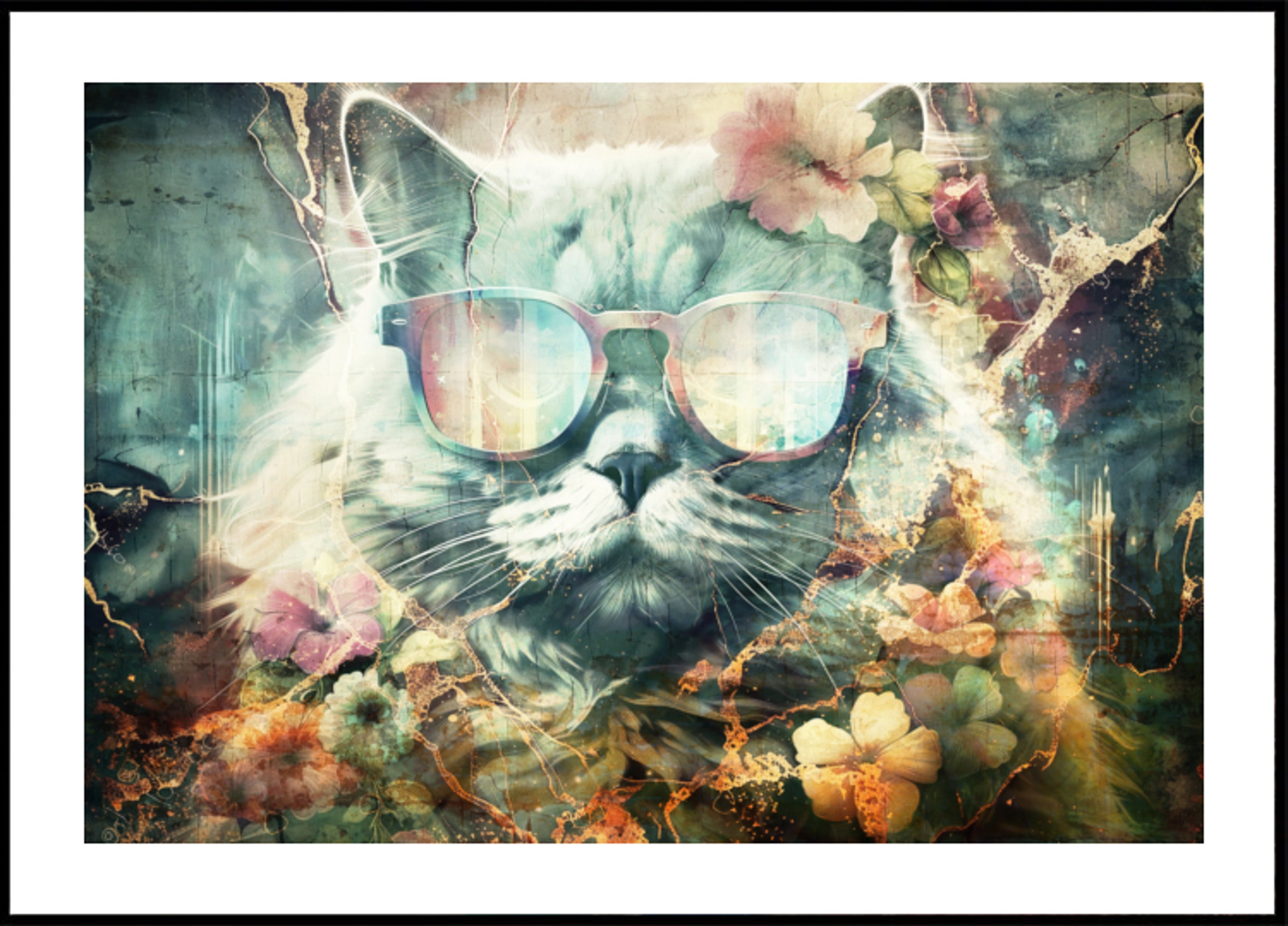 Vintage Blumenkatze