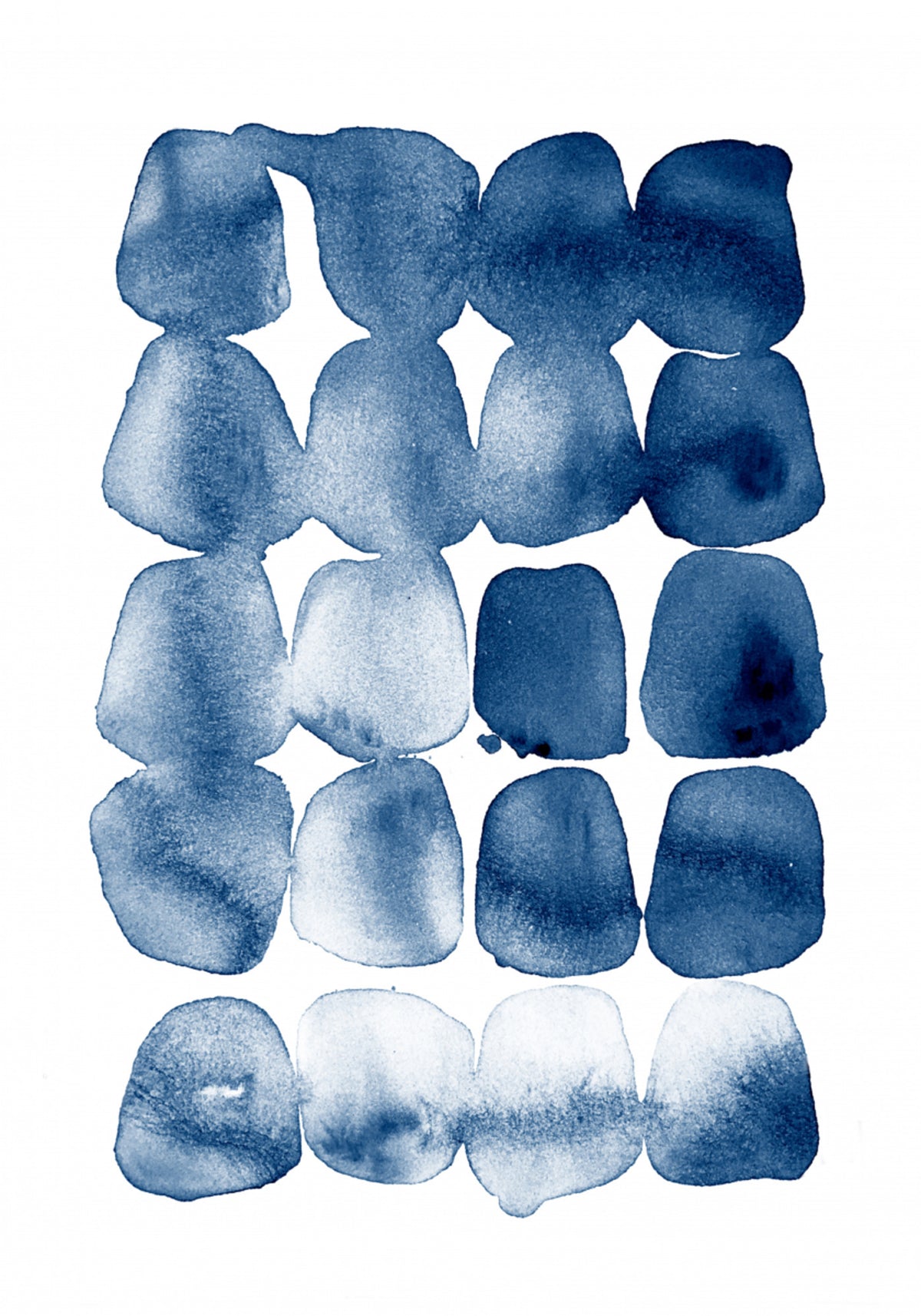 Indigo-Aquarellformen
