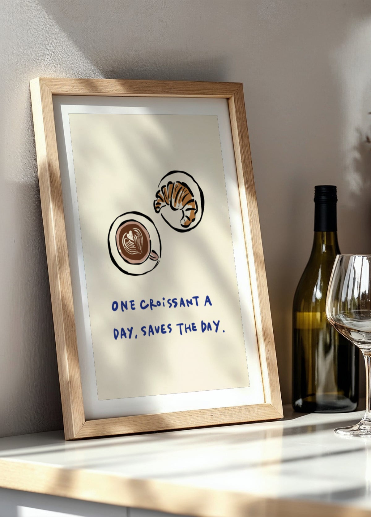 Gemütlicher Croissant-Kaffee