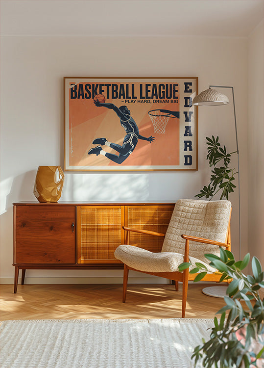 Vintage-Basketballspielplakat