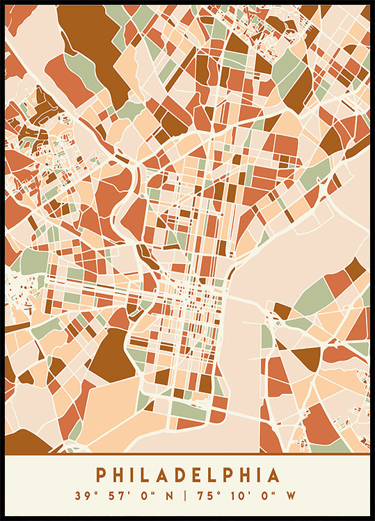 Black Maps Earth Tones 65 Plakat - Posterbox