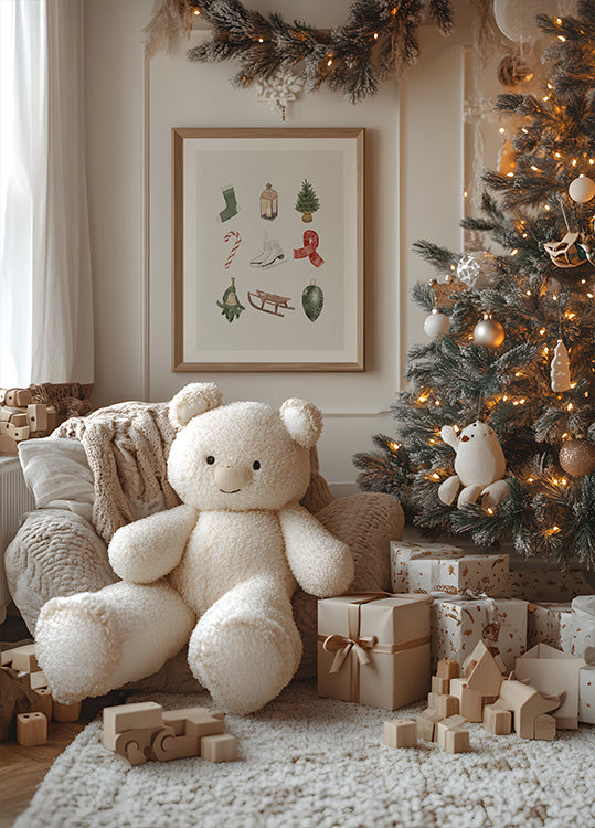 Nine Cute Christmas Items Plakat - Posterbox