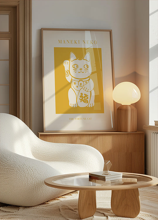 Maneki-Neko Yellow Cat (NEW) - Posterbox