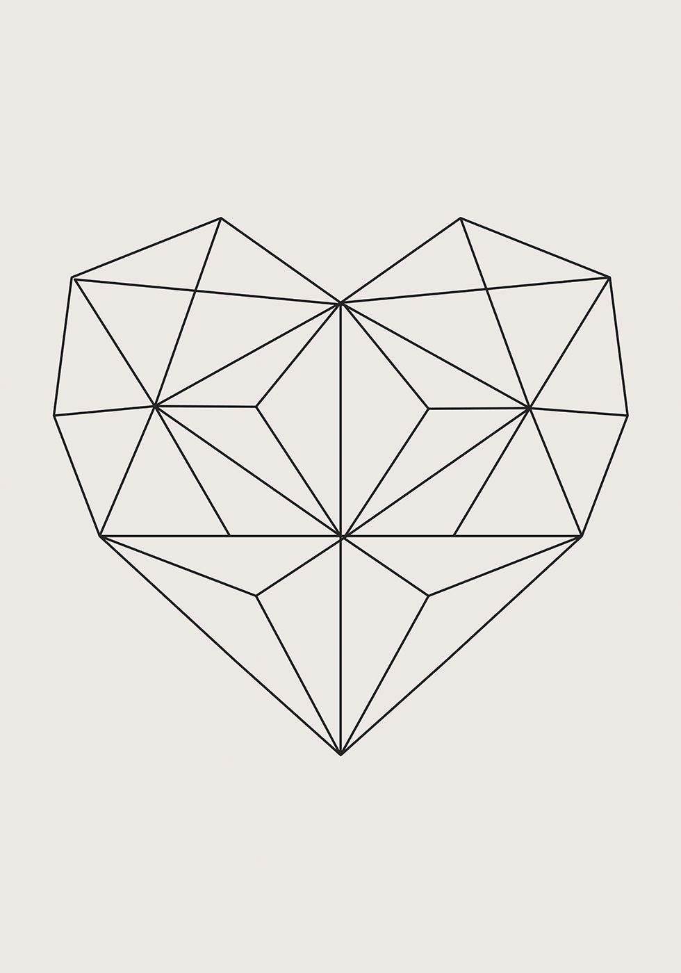 Abstraktes geometrisches Herz Poster 