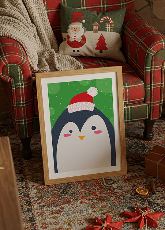 Festive Penguin Joy Plakat - Posterbox