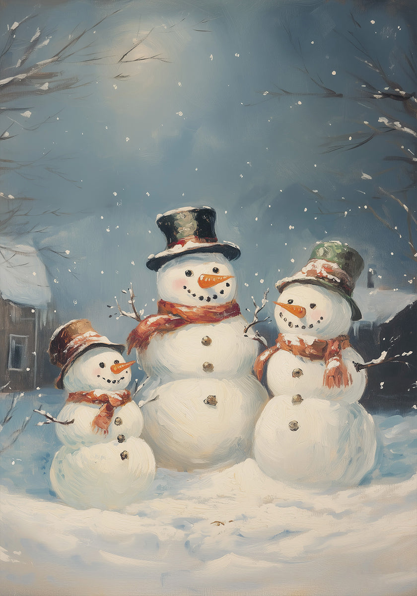 Snowman Family Plakat - Posterbox