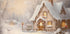 Snowy Cottage at Dusk Plakat - Posterbox