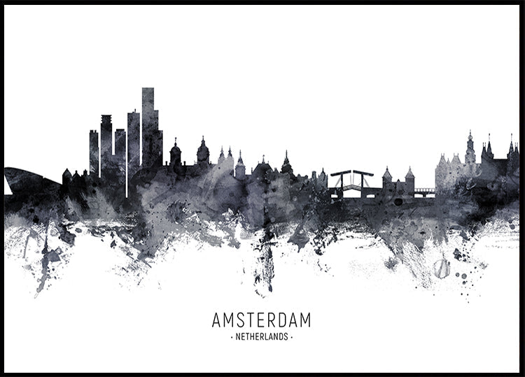 Amsterdam The Netherlands Skyline Plakat - Posterbox