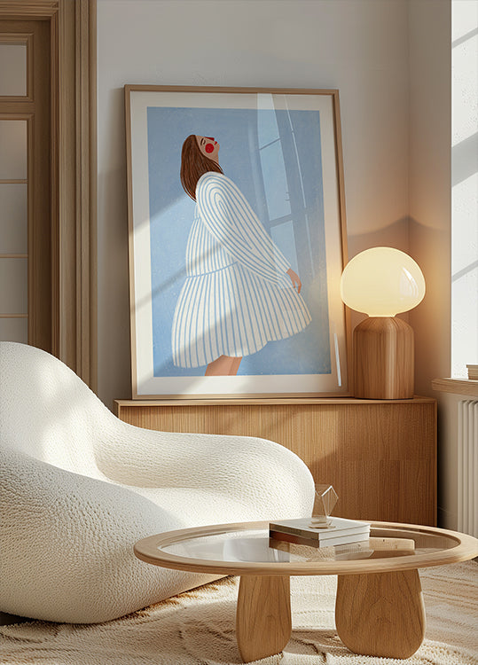 Die Frau mit den blauen Streifen Poster