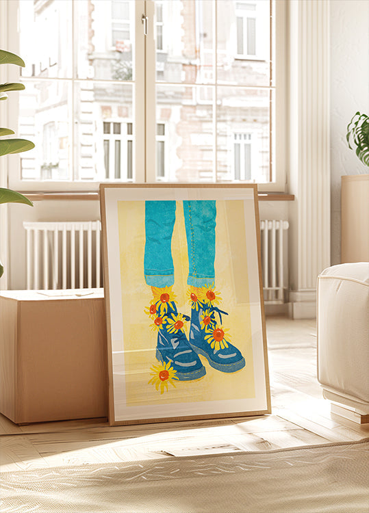 Poster „Sonnenblumenspaziergang“.