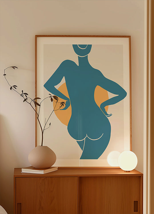 Blaues Frauenplakat