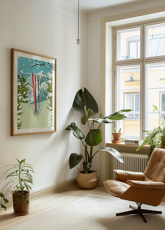 Berggipfel-Ski-Poster