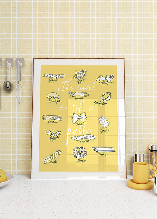 Das Geheimnis des Lebens ist Pasta-Poster