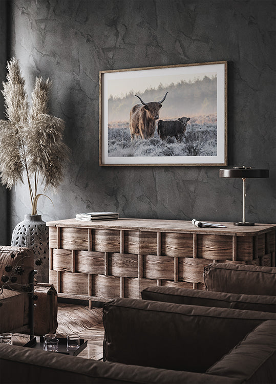 Highlander- und Kalb-Poster