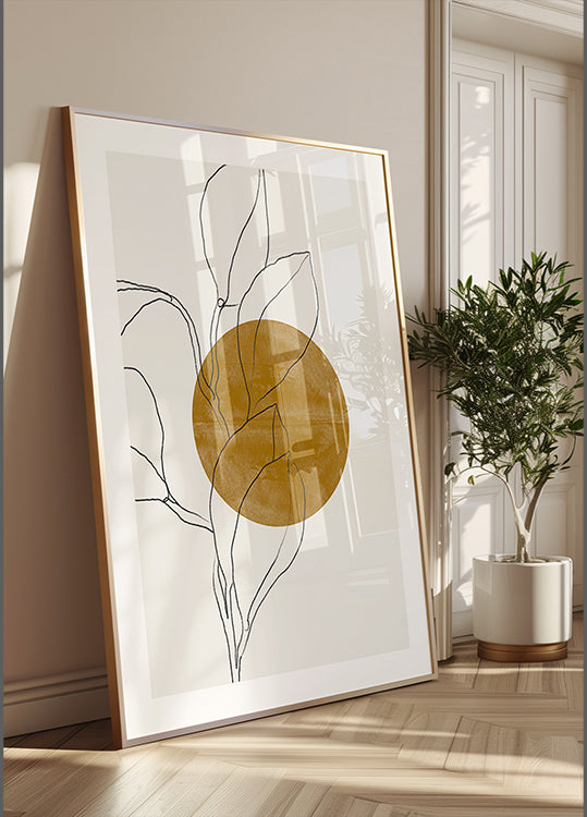 Line Leaf Harmony Poster